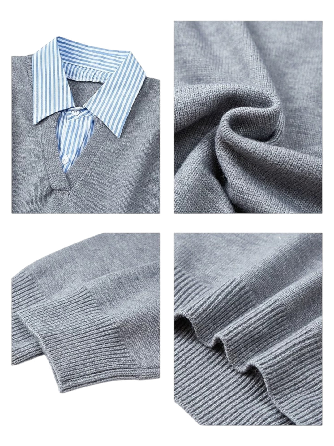 [W.K] LAYERED STRIPE POLO KNIT st5051