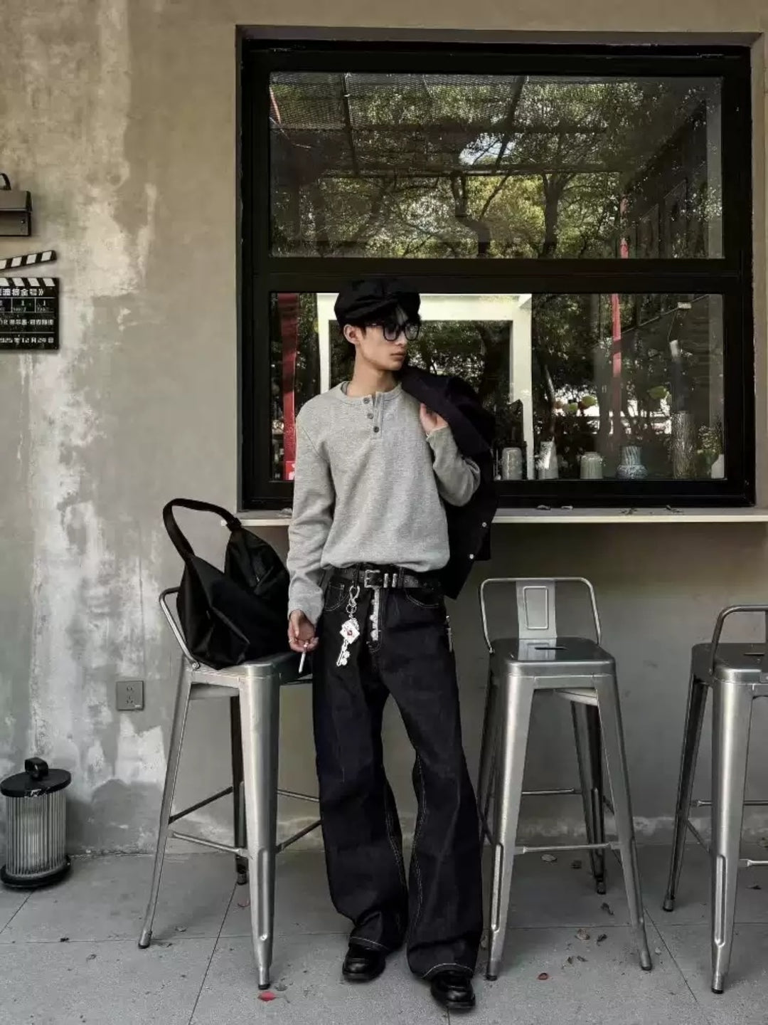 [DECEYE] DISTRESSED A-CUT DENIM JEANS st5020