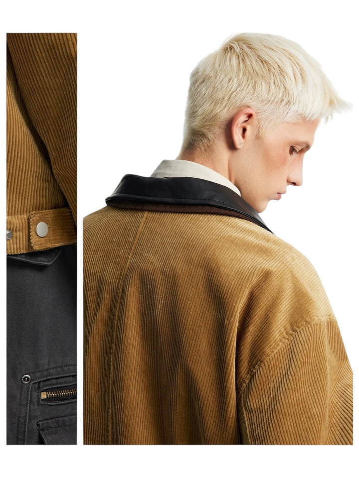 [OV] CORDUROY LEATHER-COLLAR JACKET st5050