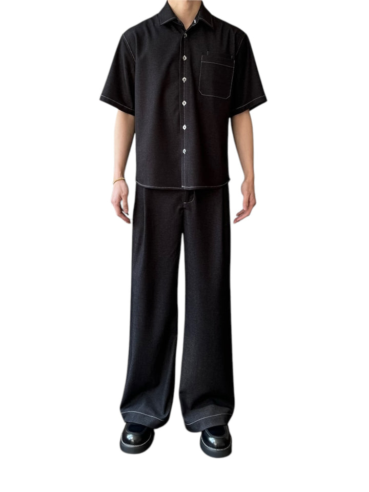[DESERTO] A-FRAME SOFT STRUCTURED TROUSERS st5019