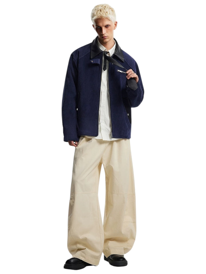 [OV] CORDUROY LEATHER-COLLAR JACKET st5050