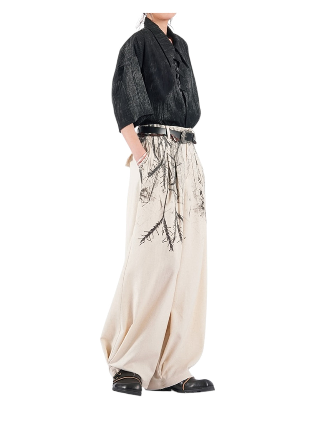 [NO SENSE] DRAPE TEXTURE COLLAR SHIRT st5019