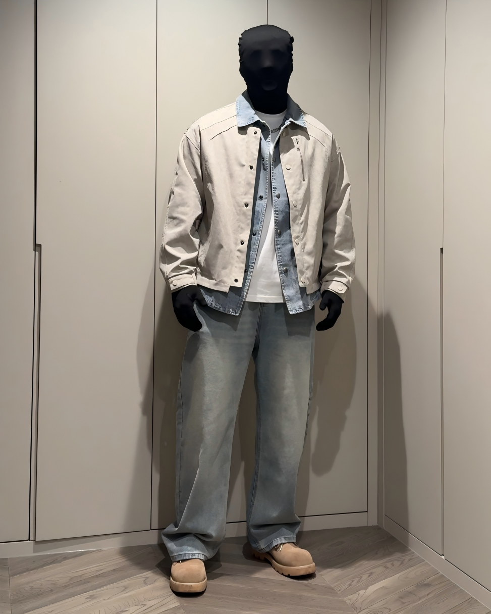 DRAPE WASHED JEANS MT089