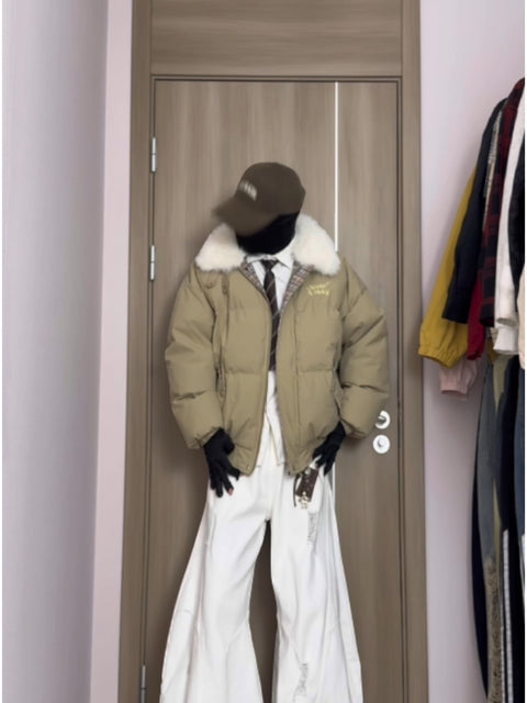 FUR-TRIM EMBROIDERED PARKA TT074