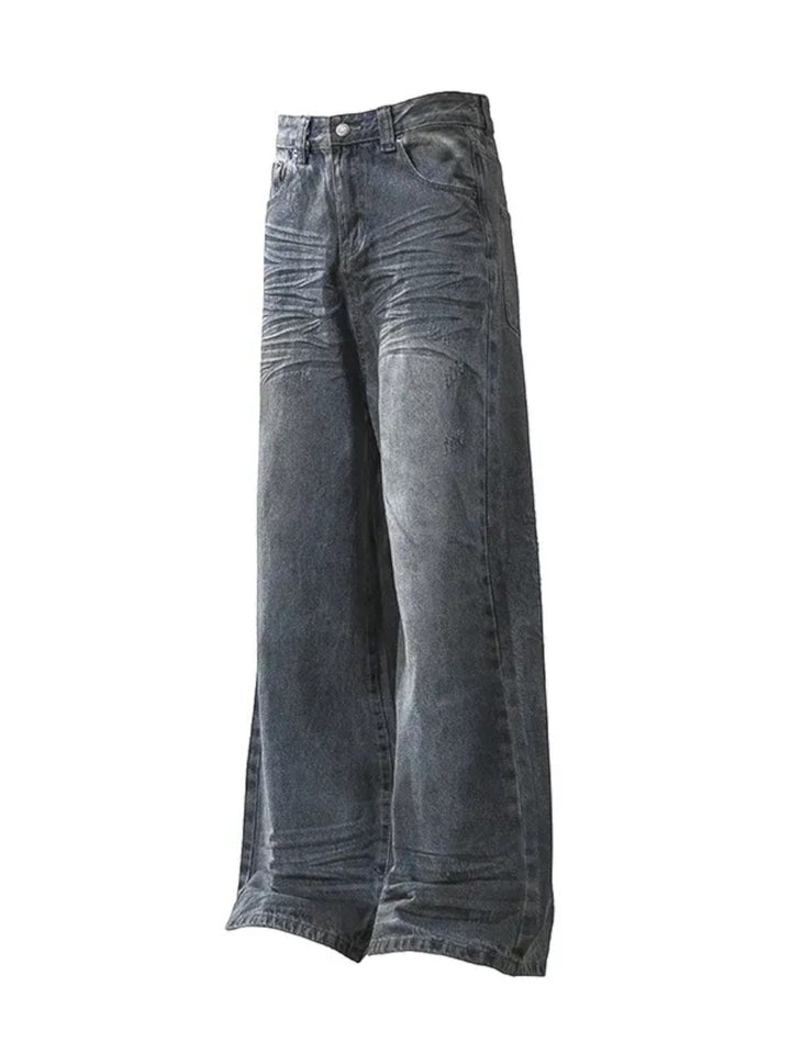 VINTAGE DISTRESSED STRAIGHT-LEG JEANS ST5184