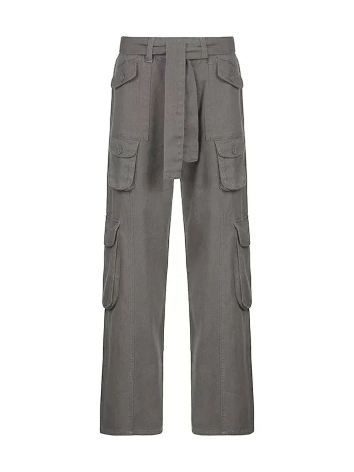 VINTAGE HIGH-WAIST STRAIGHT-LEG CARGO PANTS ST5205