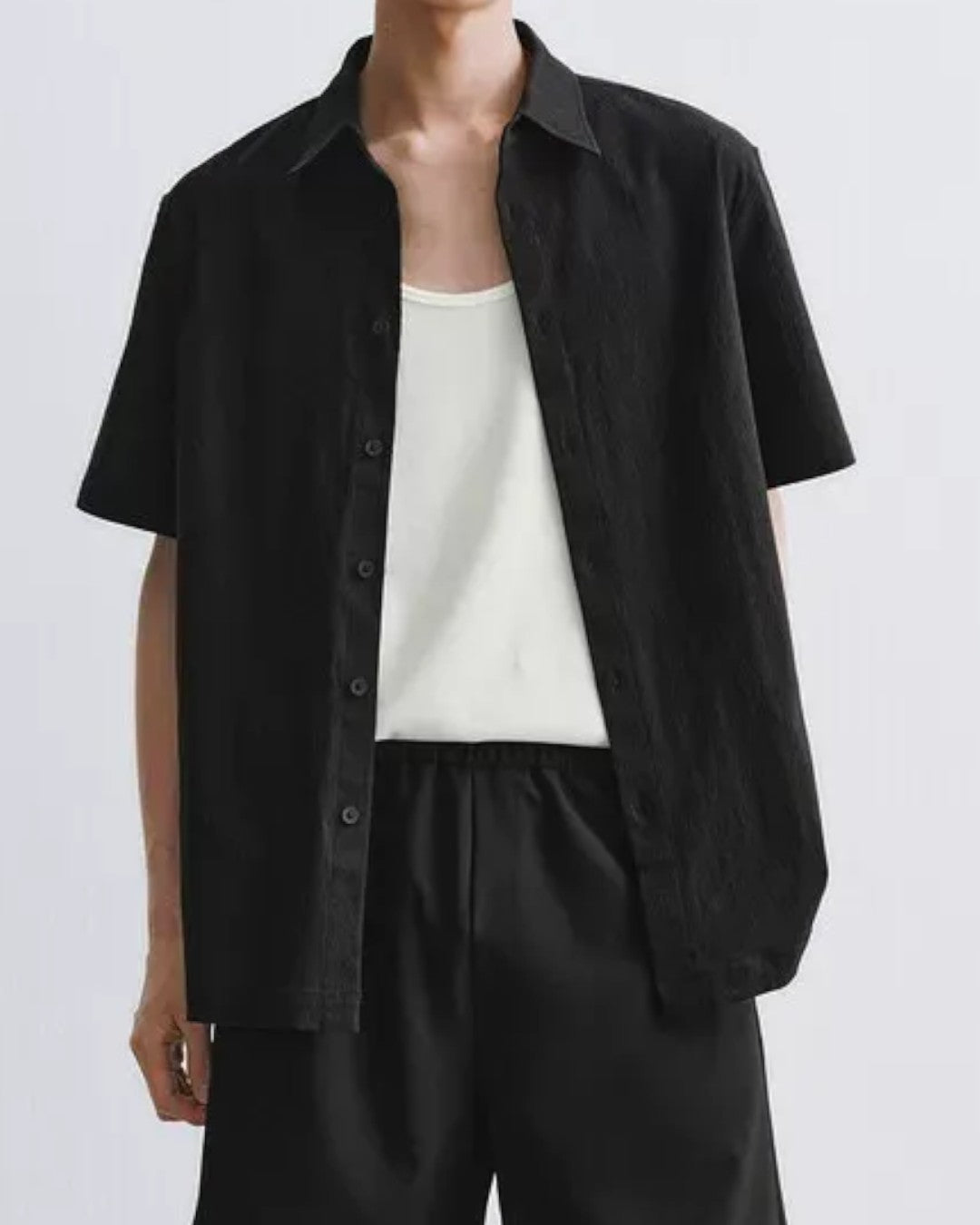 MINIMALIST COLLAR SHORT SLEEVE SHIRT MT556