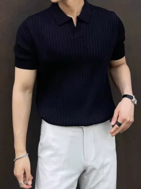 STRIPED KNIT POLO SHIRT ST5141