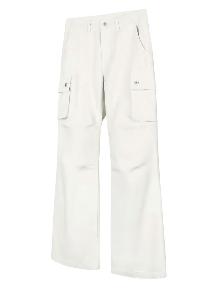 WASHED CARGO CURVED-LINE PANELLED PANTS ST5208