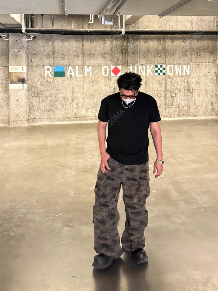 [DAZHONGMA] CAMO CARGO UTILITY TROUSERS st5048