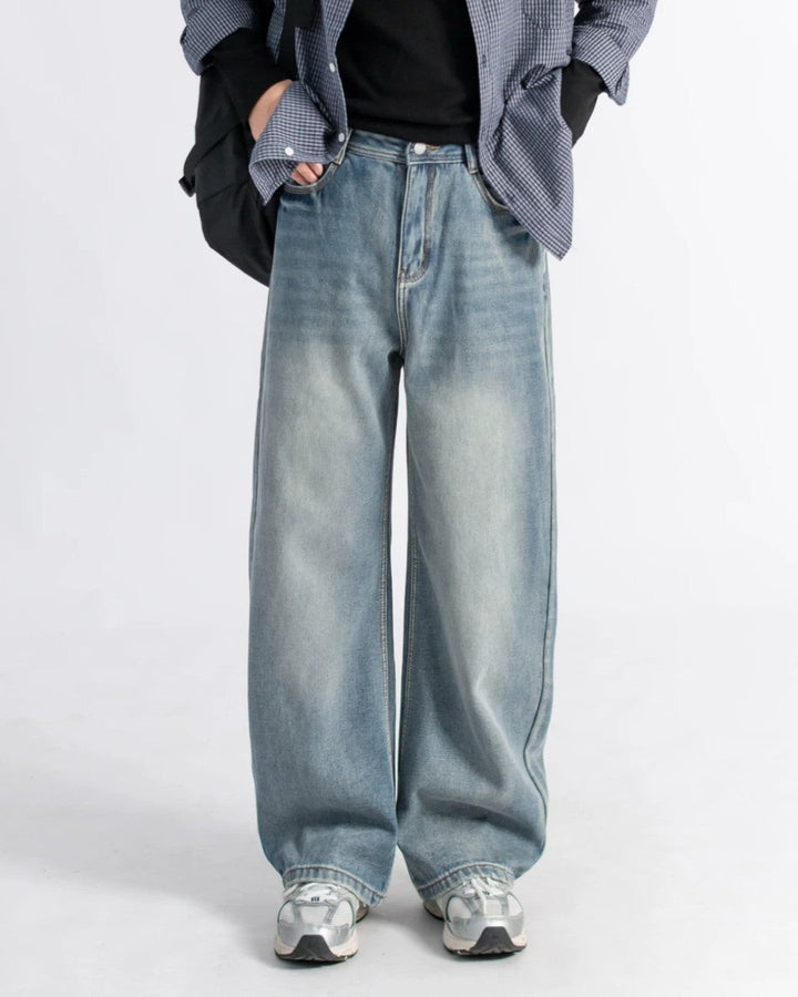 DRAPE WASHED JEANS MT089