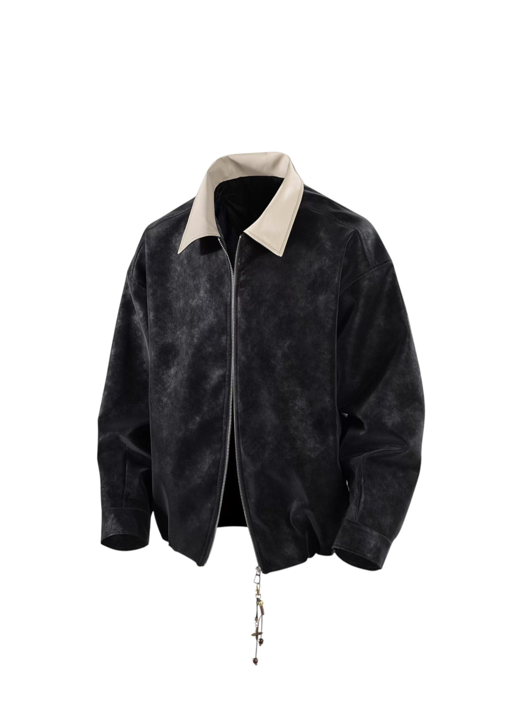 COTTON PANELLED DOUBLE-LAYER COLLAR OVERSIZED WORK JACKET  ST5133