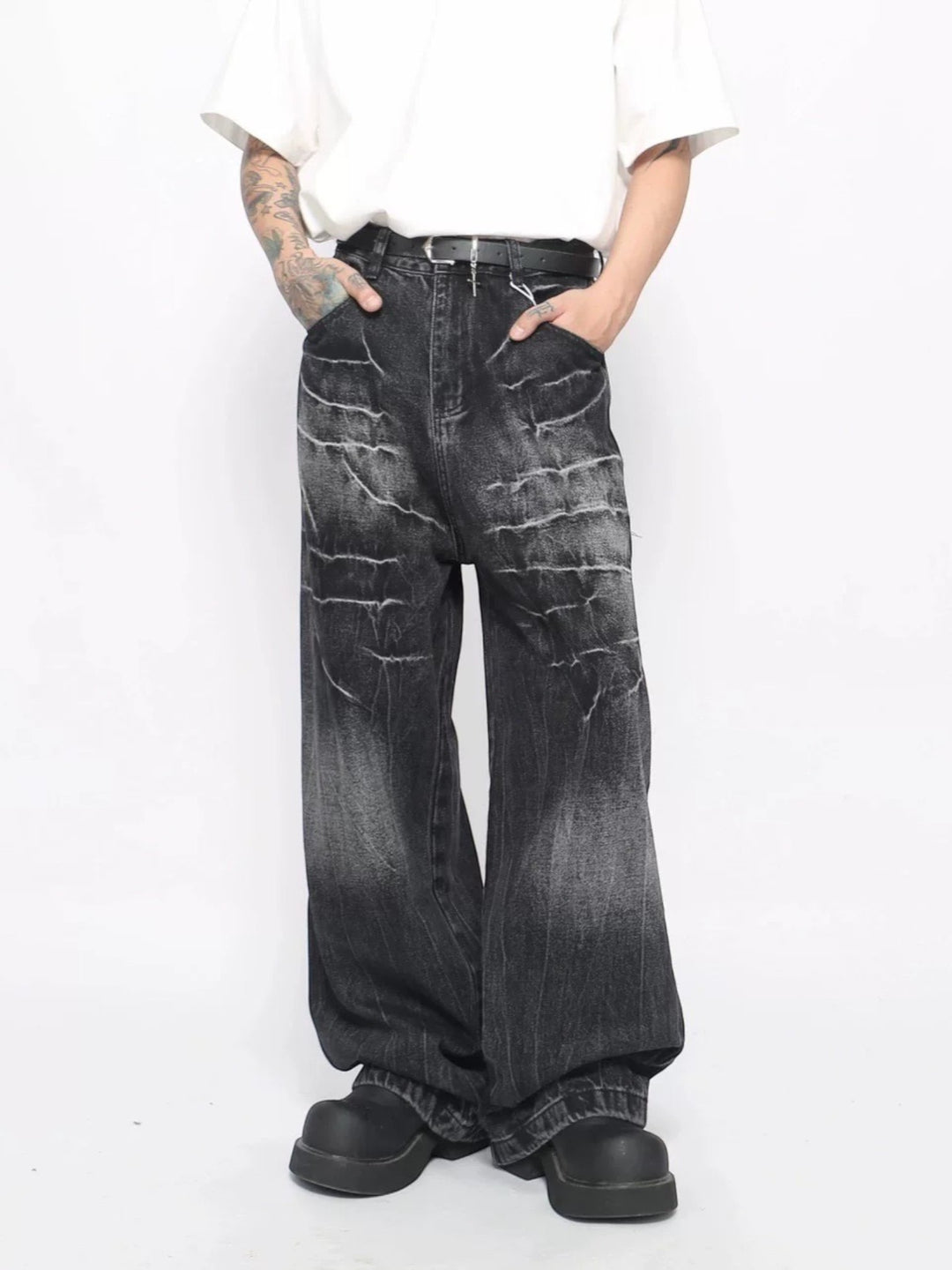 VINTAGE CLEANFIT LIGHTNING WASHED LOOSE JEANS ST5188