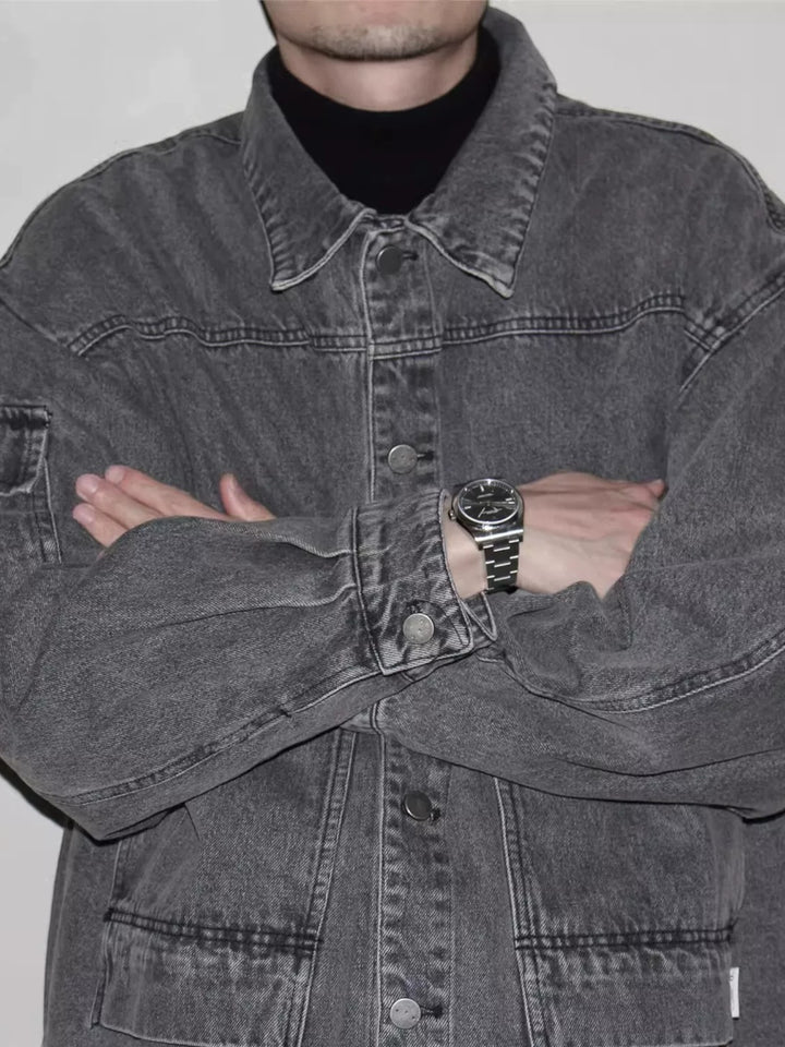 Vintage Washed Multi-Pocket Denim Jacket ST5157
