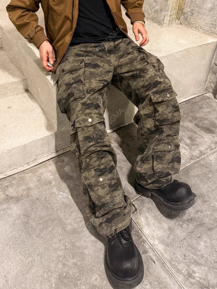 [DAZHONGMA] CAMO CARGO UTILITY TROUSERS st5048