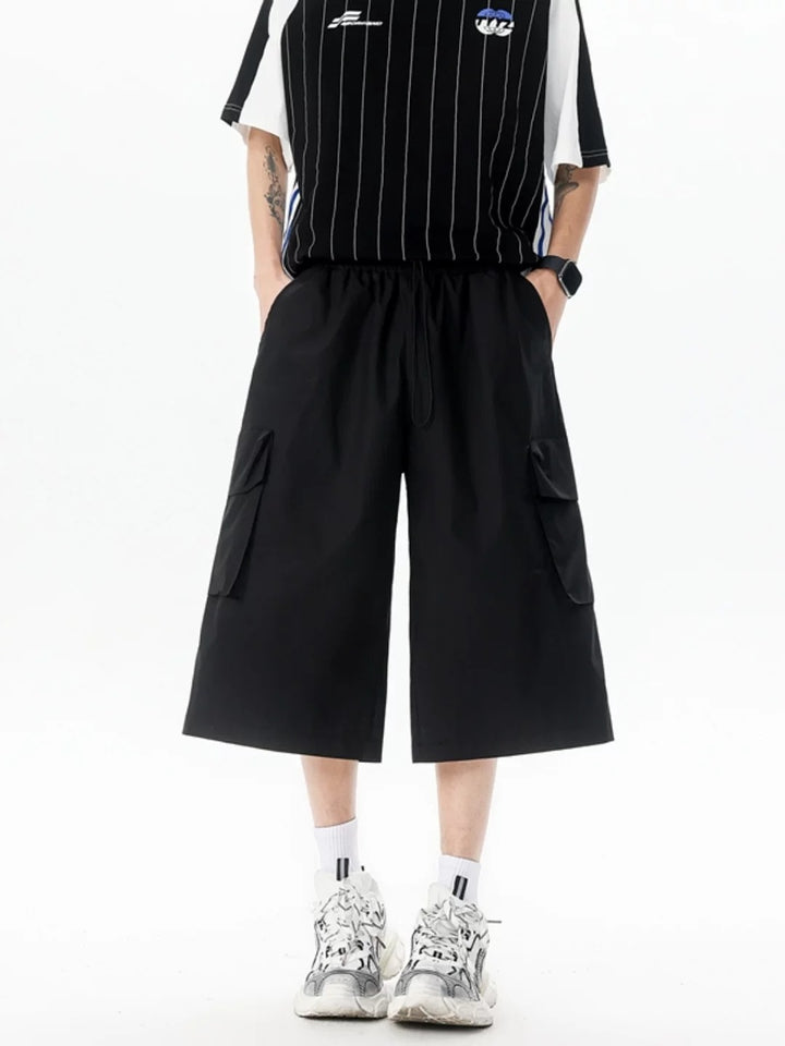 MULTI-POCKET CARGO LOOSE WIDE-LEG SHORTS ST5166
