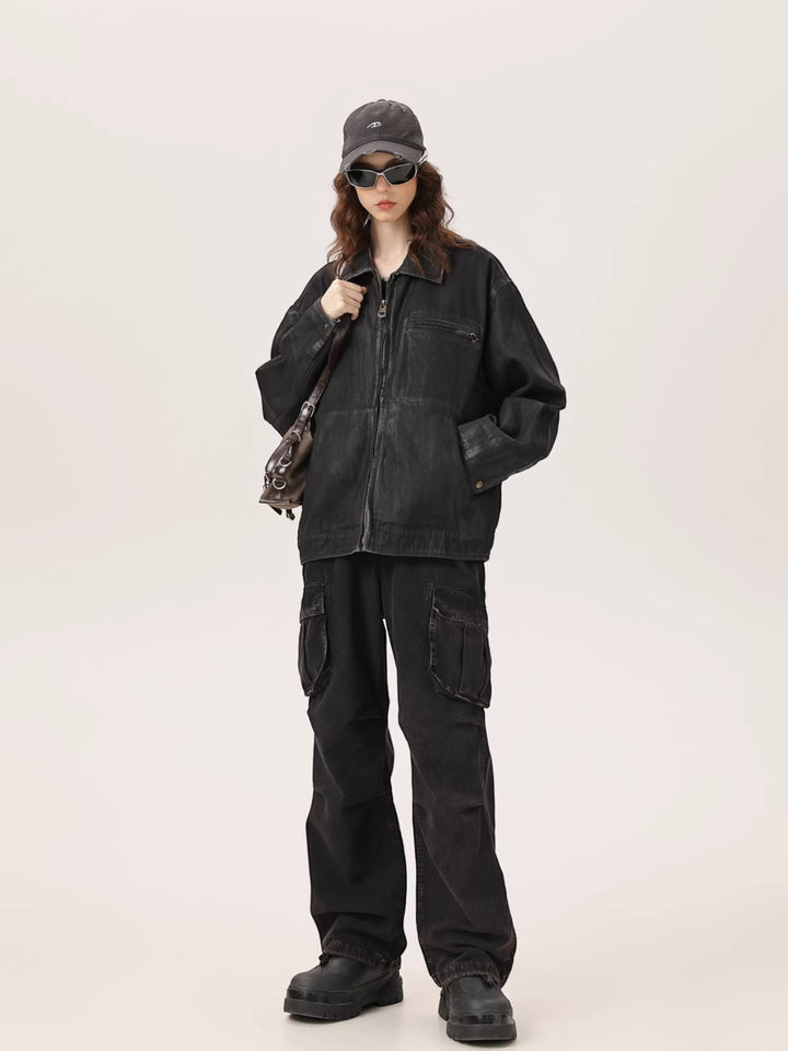 [ZETITI] DETROIT COLLAR-DYED JACKET st5037