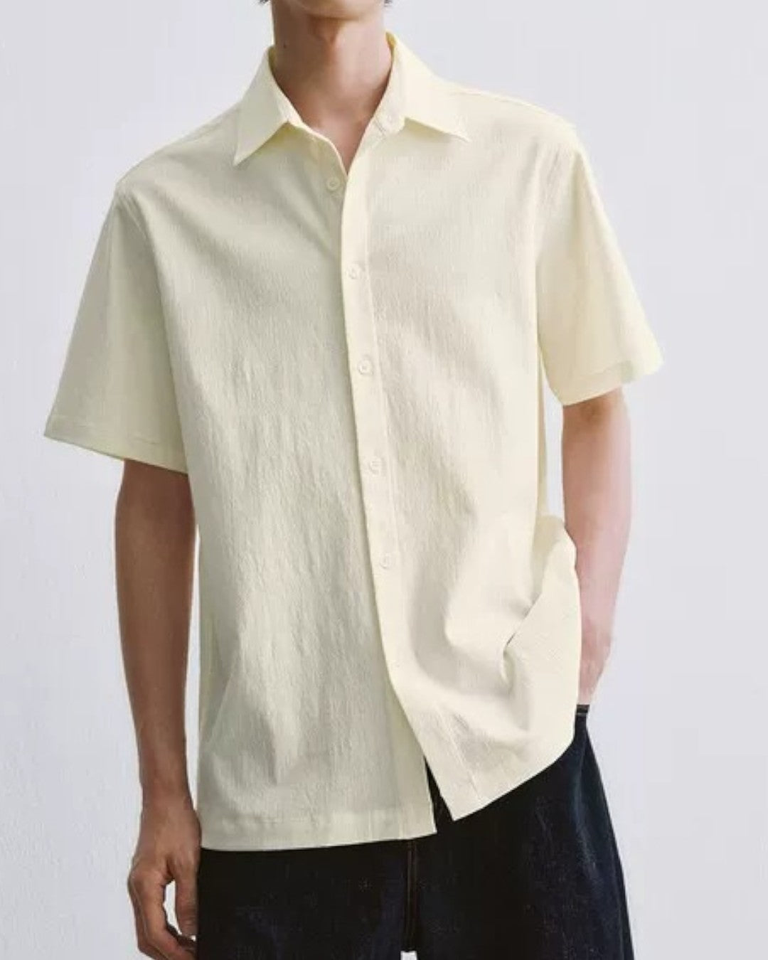 MINIMALIST COLLAR SHORT SLEEVE SHIRT MT556