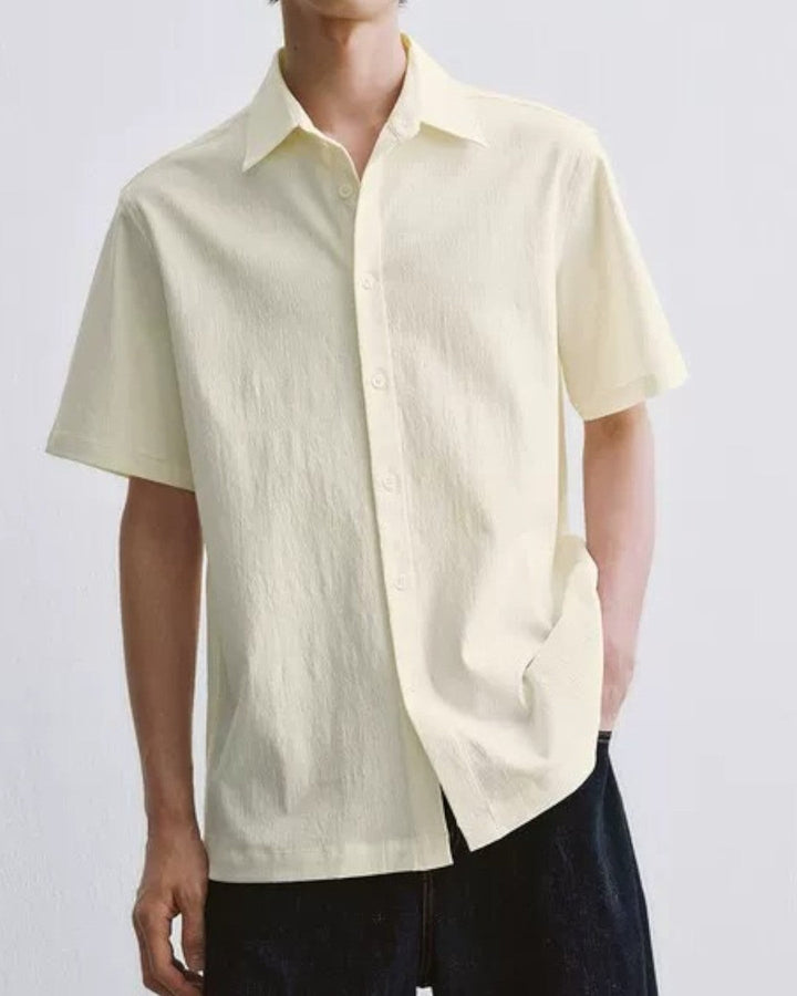 MINIMALIST COLLAR SHORT SLEEVE SHIRT MT556