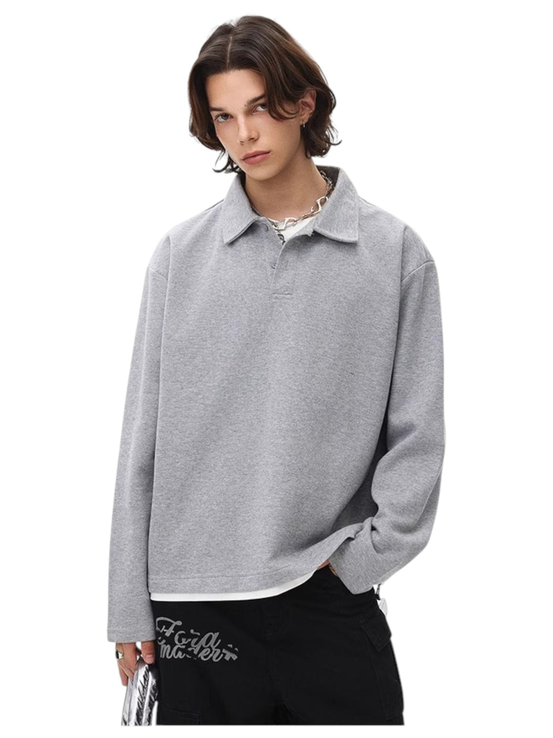 [BLAEXIT] BLAEXIT LAYERED-COLLAR POLO SHIRT st5043