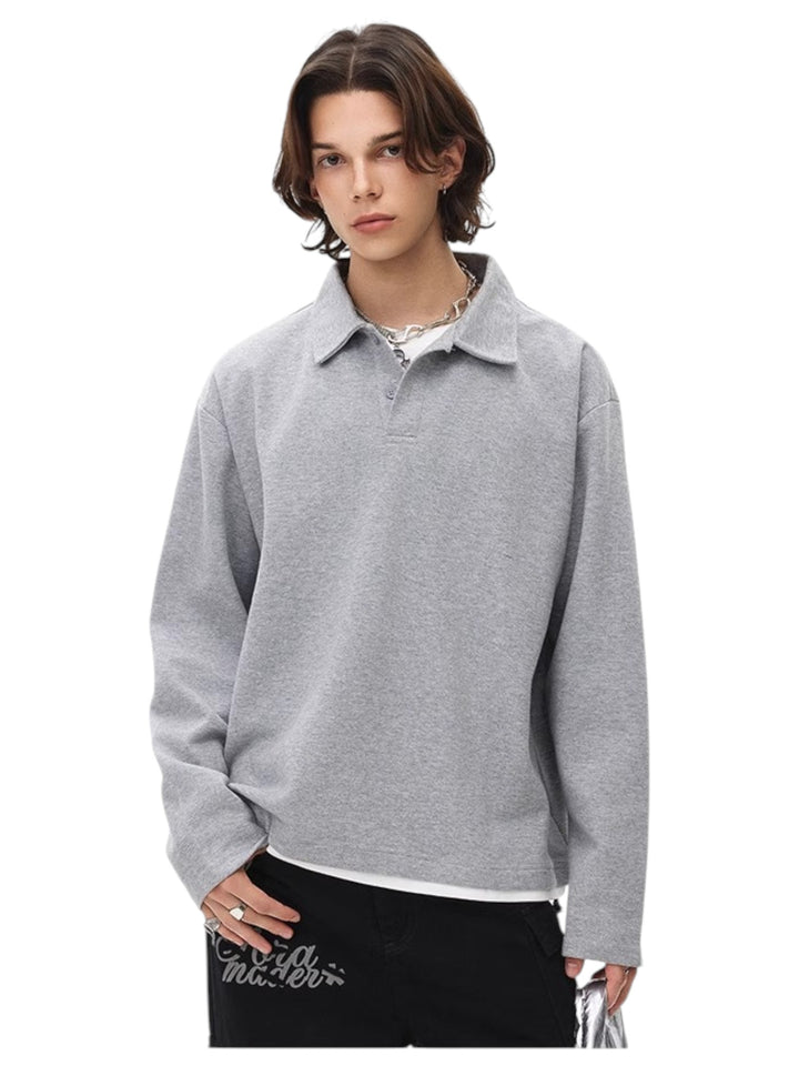 [BLAEXIT] BLAEXIT LAYERED-COLLAR POLO SHIRT st5043