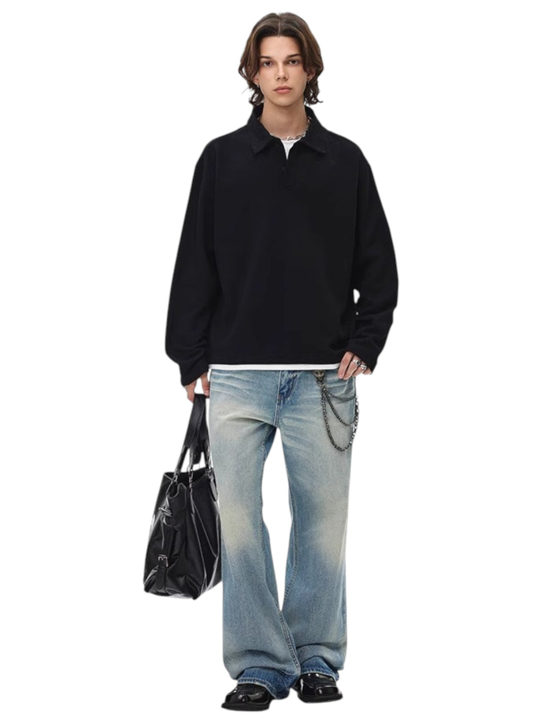 [BLAEXIT] BLAEXIT LAYERED-COLLAR POLO SHIRT st5043