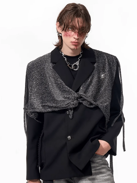 TWO-PIECE LAYERED SUIT JACKET st1877