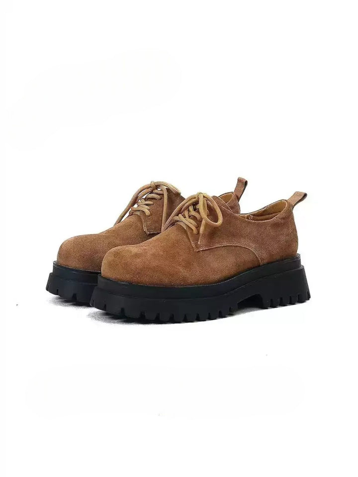 FAUX SUEDE PLATFORM DERBY SHOES ST5153