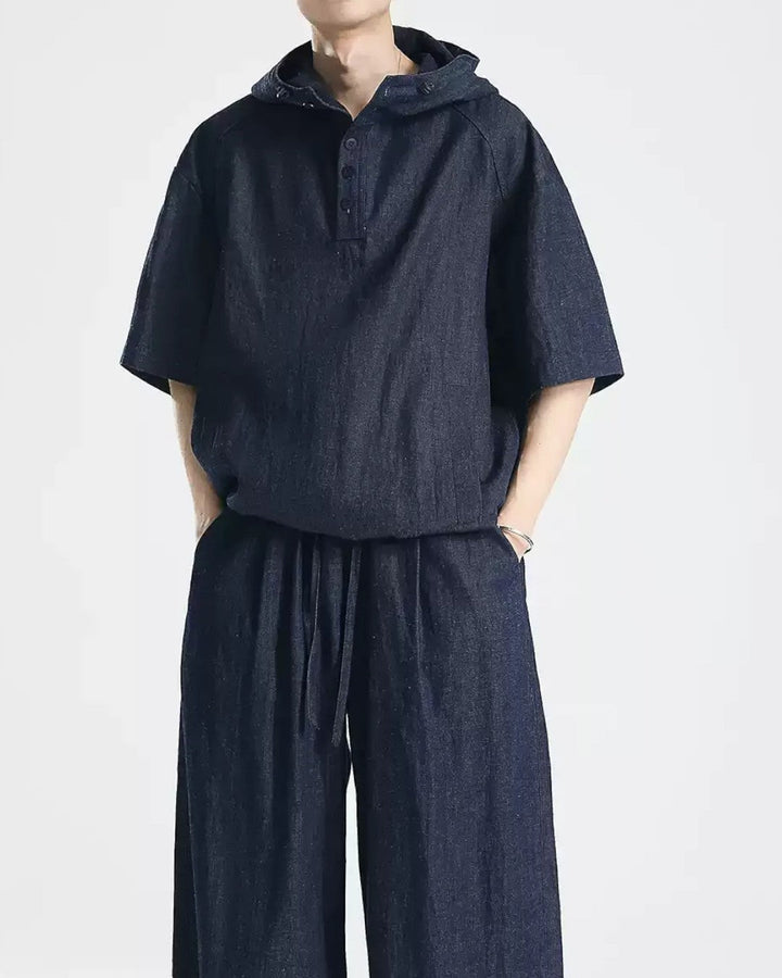 COTTON LINEN HOODIE SHIRT MT563