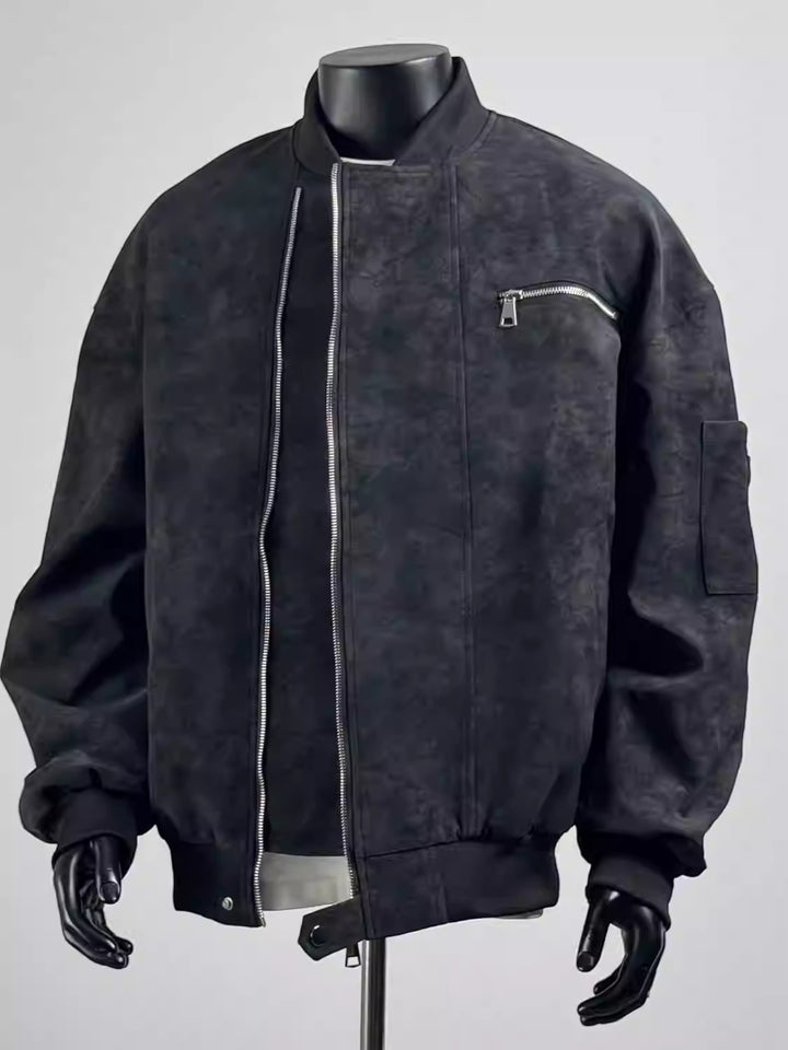 [TANCCHUI] LOOSE STAND-COLLAR MOTO JACKET st5038