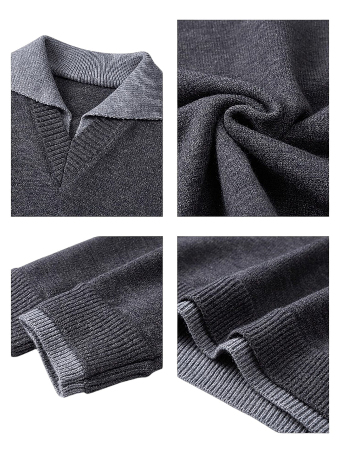 [W.K] CONTRAST-COLLAR POLO KNIT ST5055