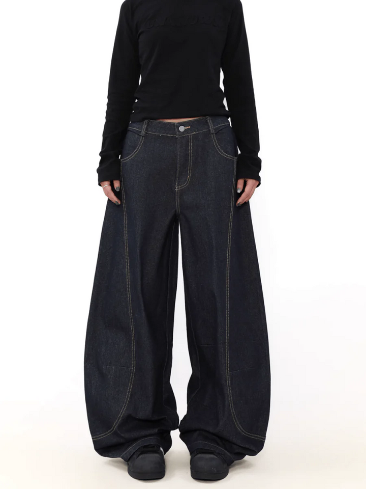 [MRNEARLY] wide leg straight jeans st1845