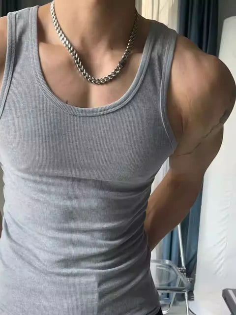 SLIM-FIT STRETCH COTTON TANK TOP  ST5138