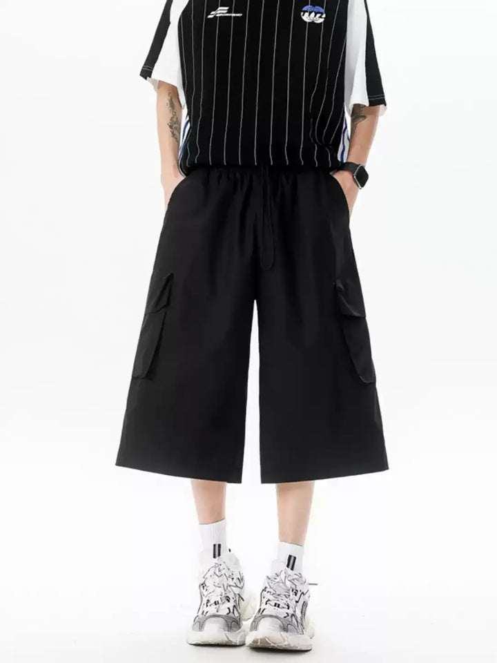 MULTI-POCKET CARGO LOOSE WIDE-LEG SHORTS ST5166