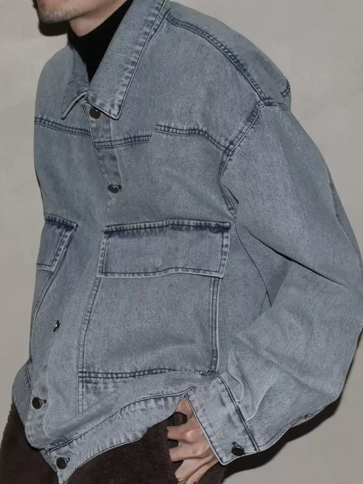 Vintage Washed Multi-Pocket Denim Jacket ST5157