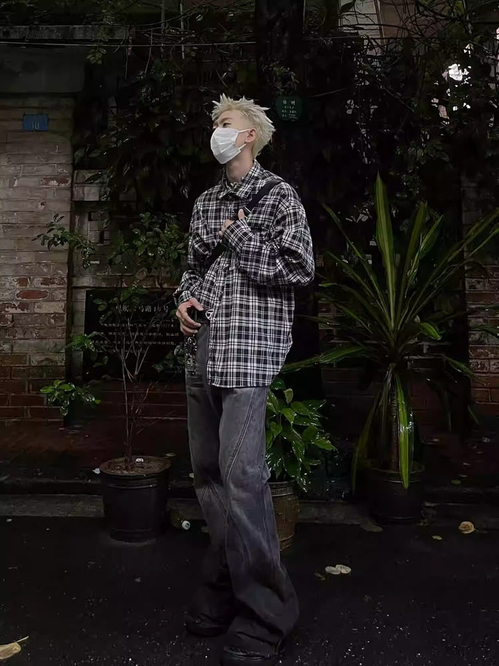 [MaxDstr] PLAID OVERSIZED SHIRT st5040