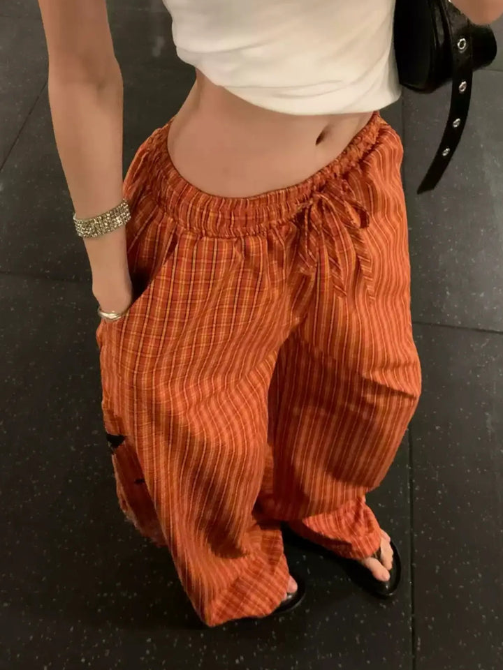 LETTER PRINT WIDE-LEG TROUSERS ST5176
