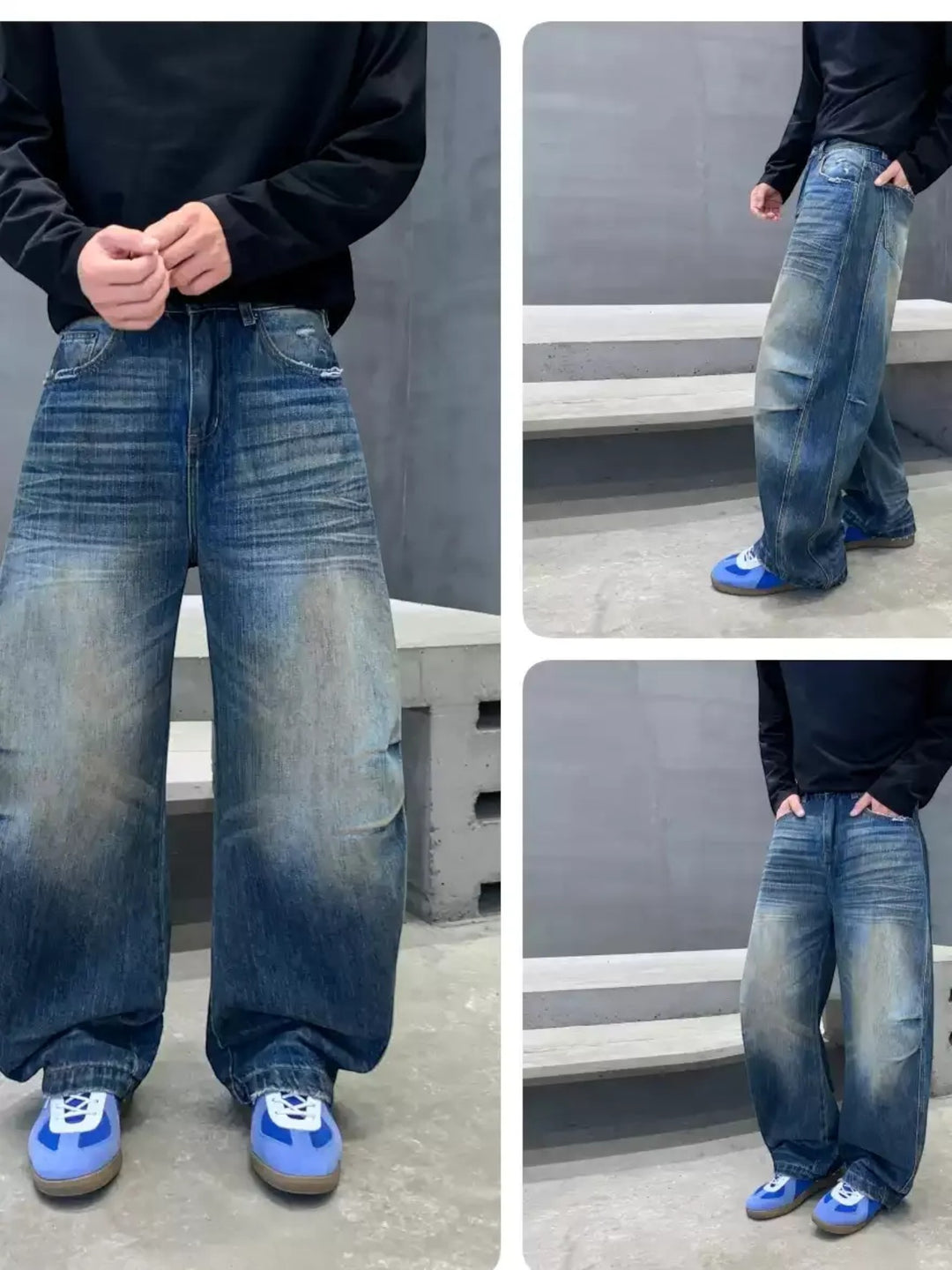 RELAXED STRAIGHT-LEG WASHED JEANS st5150