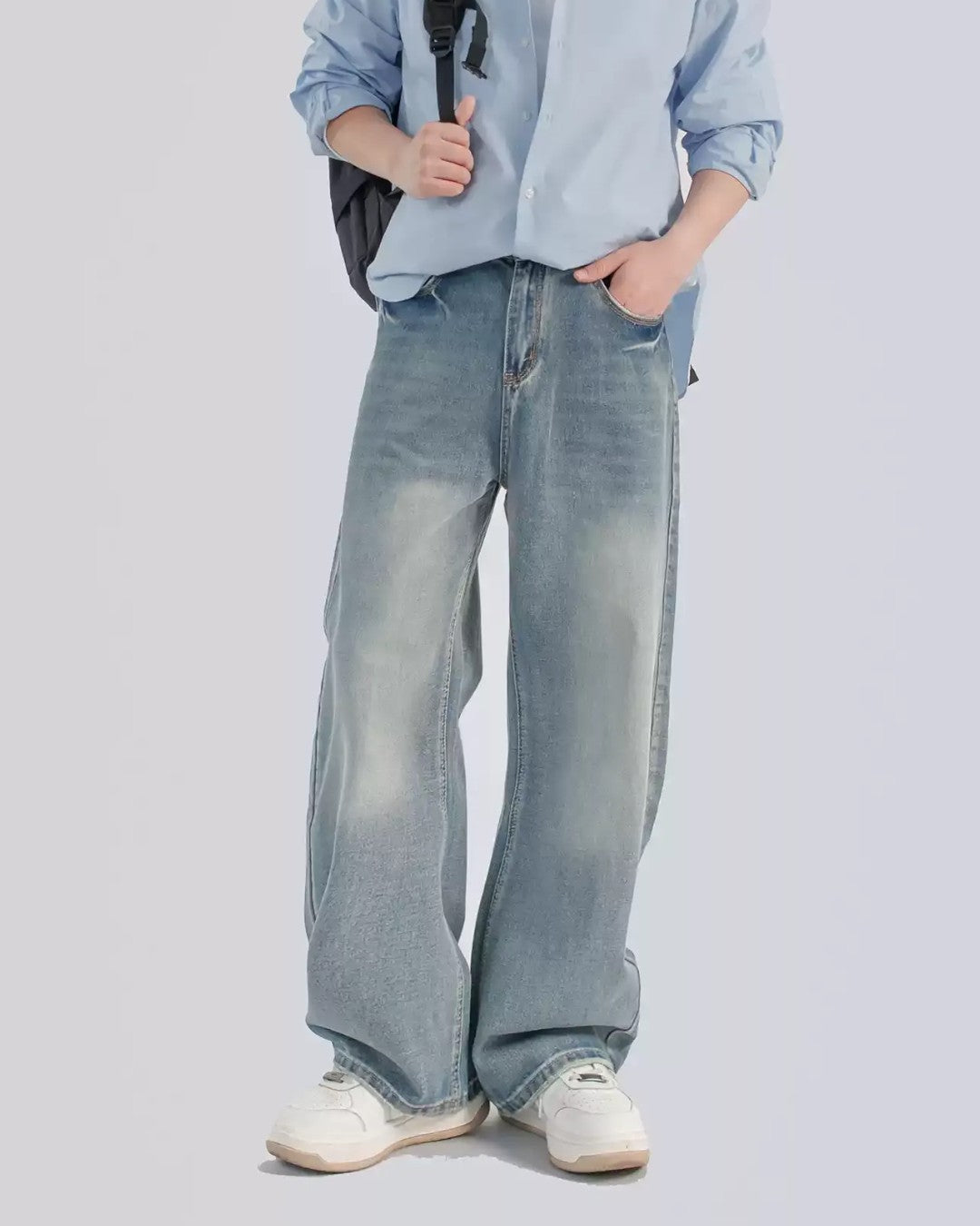 DRAPE WASHED JEANS MT089