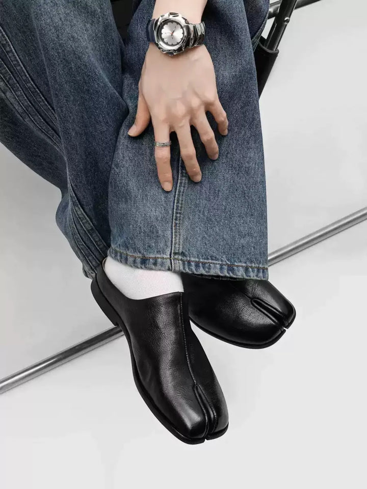 SQUARE-TOE SPLIT-TOE MULE LOAFERS ST5154
