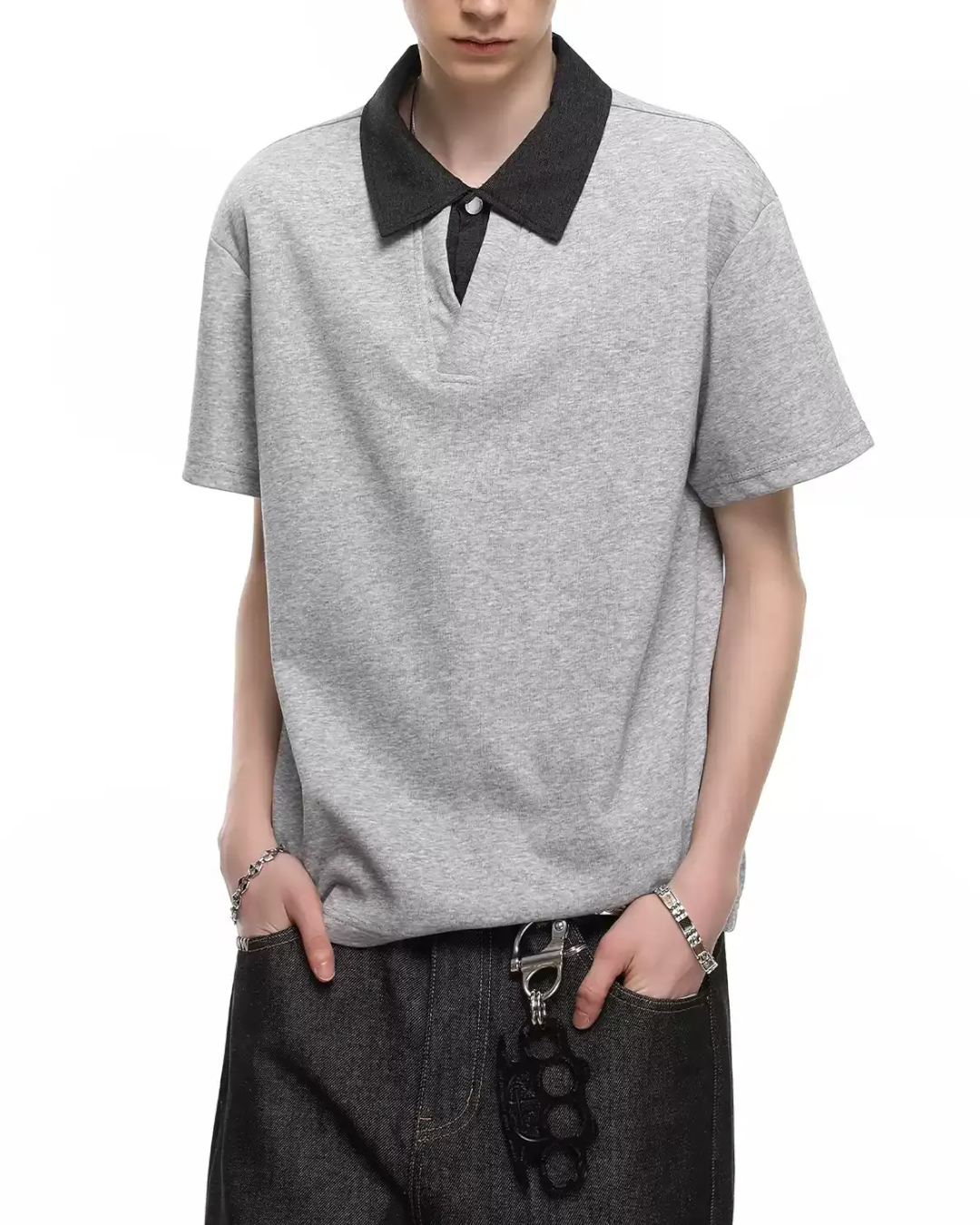 FAKE-LAYER POLO COLLAR T-SHIRT MT565