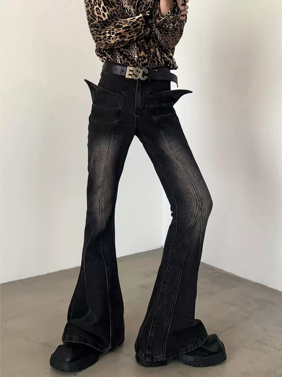 VINTAGE WASH FLARED JEANS ST5211