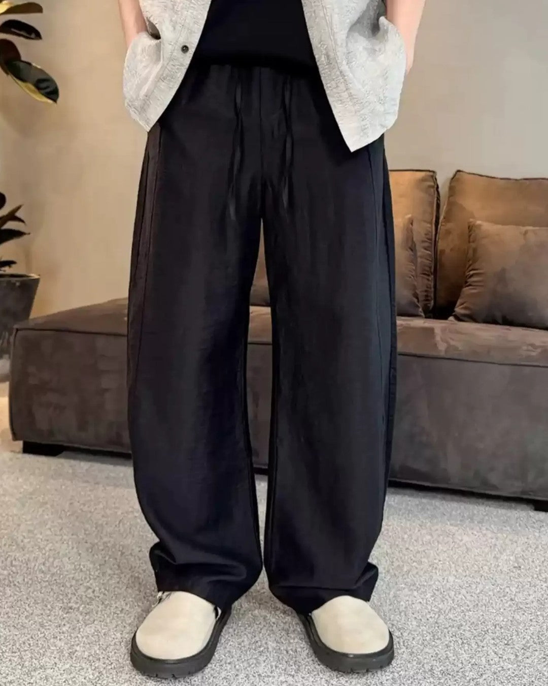 TENCEL SABER DRAPE SATIN TROUSERS MT088