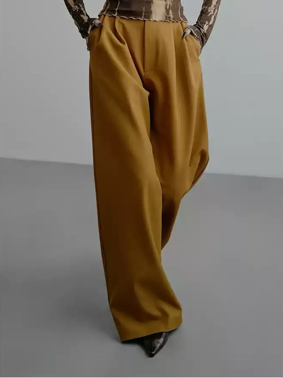 Twill Drape Wide-Leg Trousers ST5164