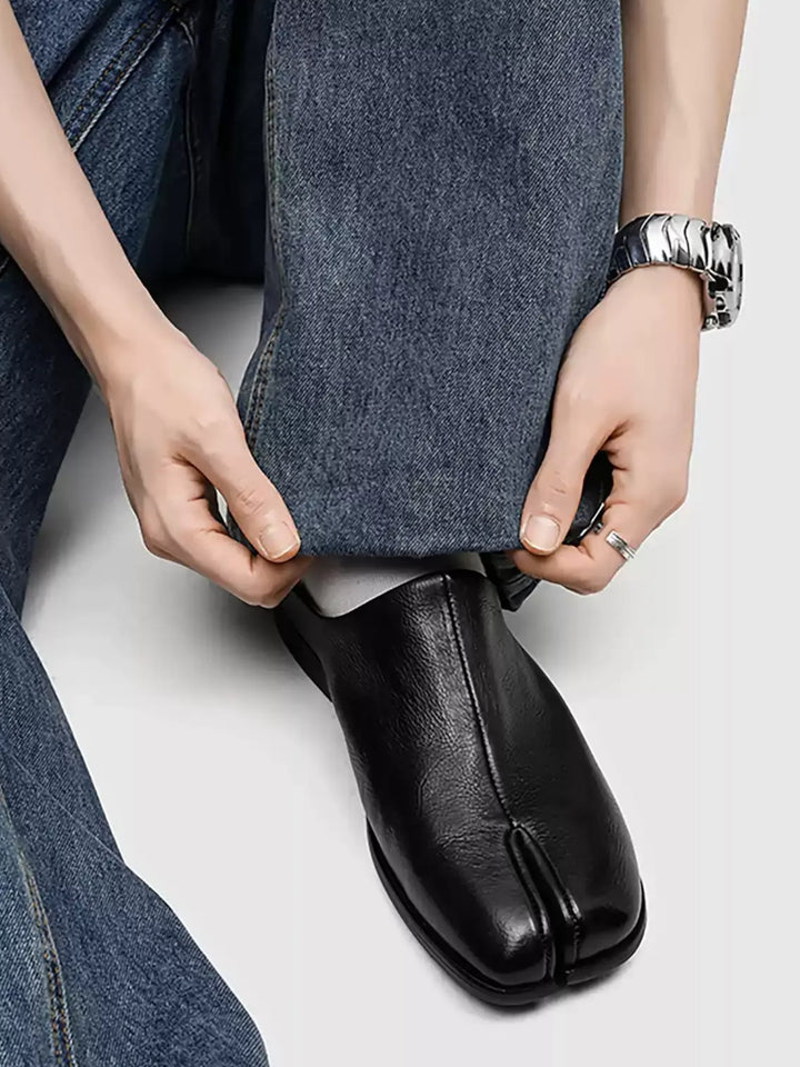SQUARE-TOE SPLIT-TOE MULE LOAFERS ST5154