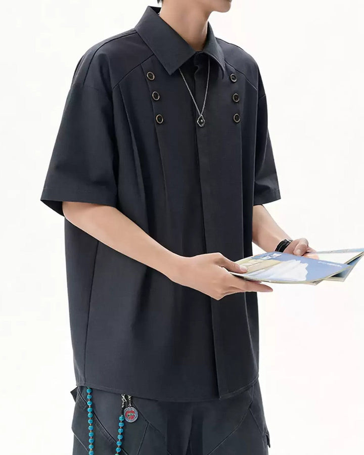 BUTTONED PLEATED RELAXED SHIRT MT558
