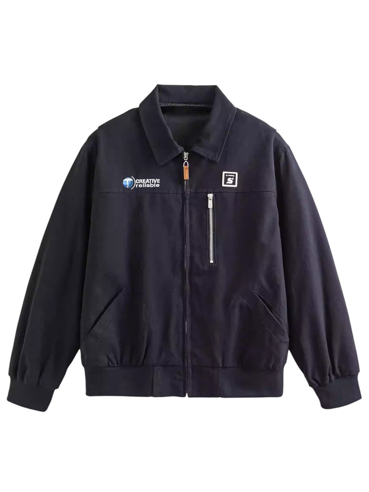 ZIP-FRONT COLLARED JACKET st5068