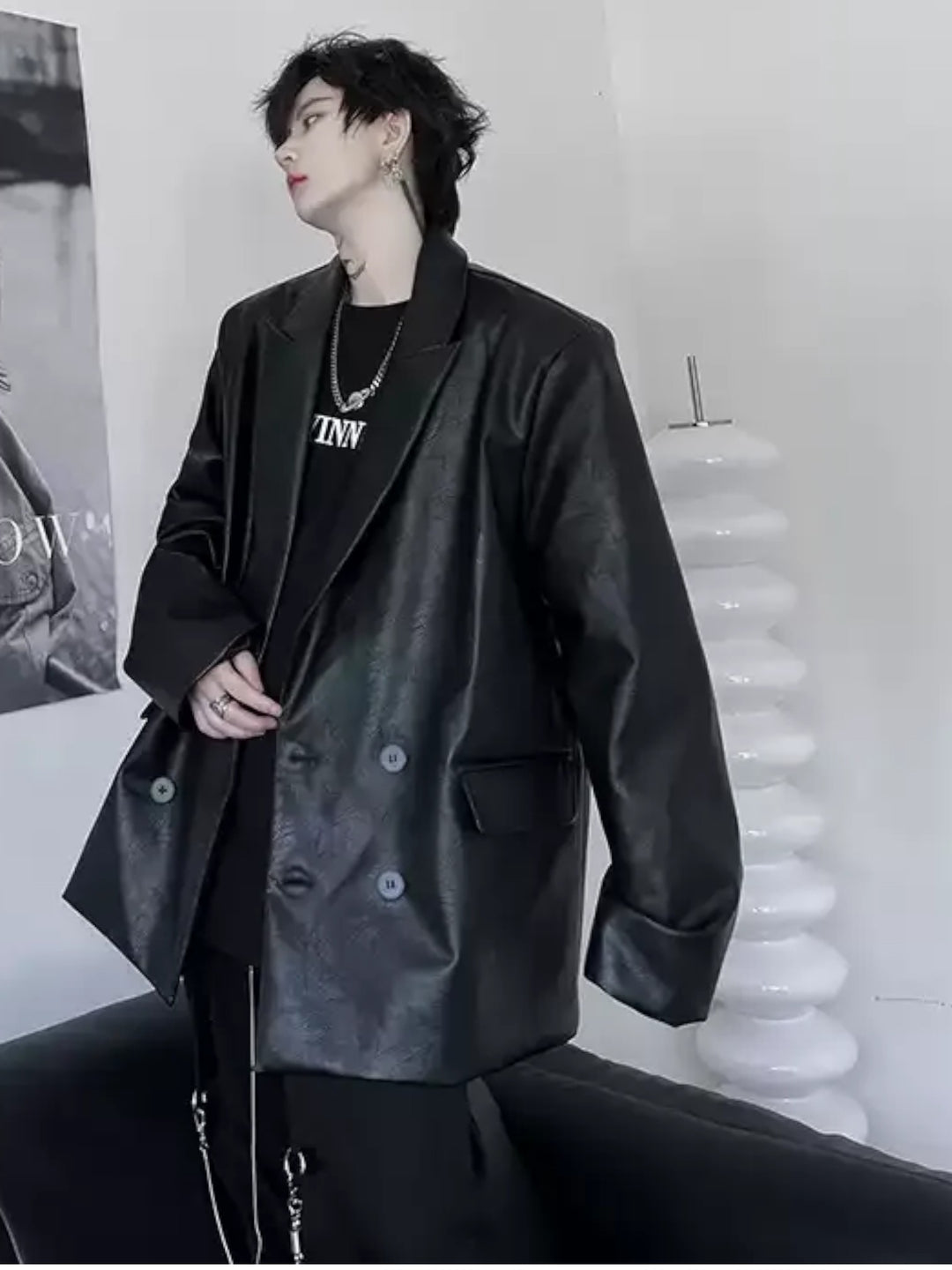 PADDED PU DECONSTRUCTED COAT ST5155