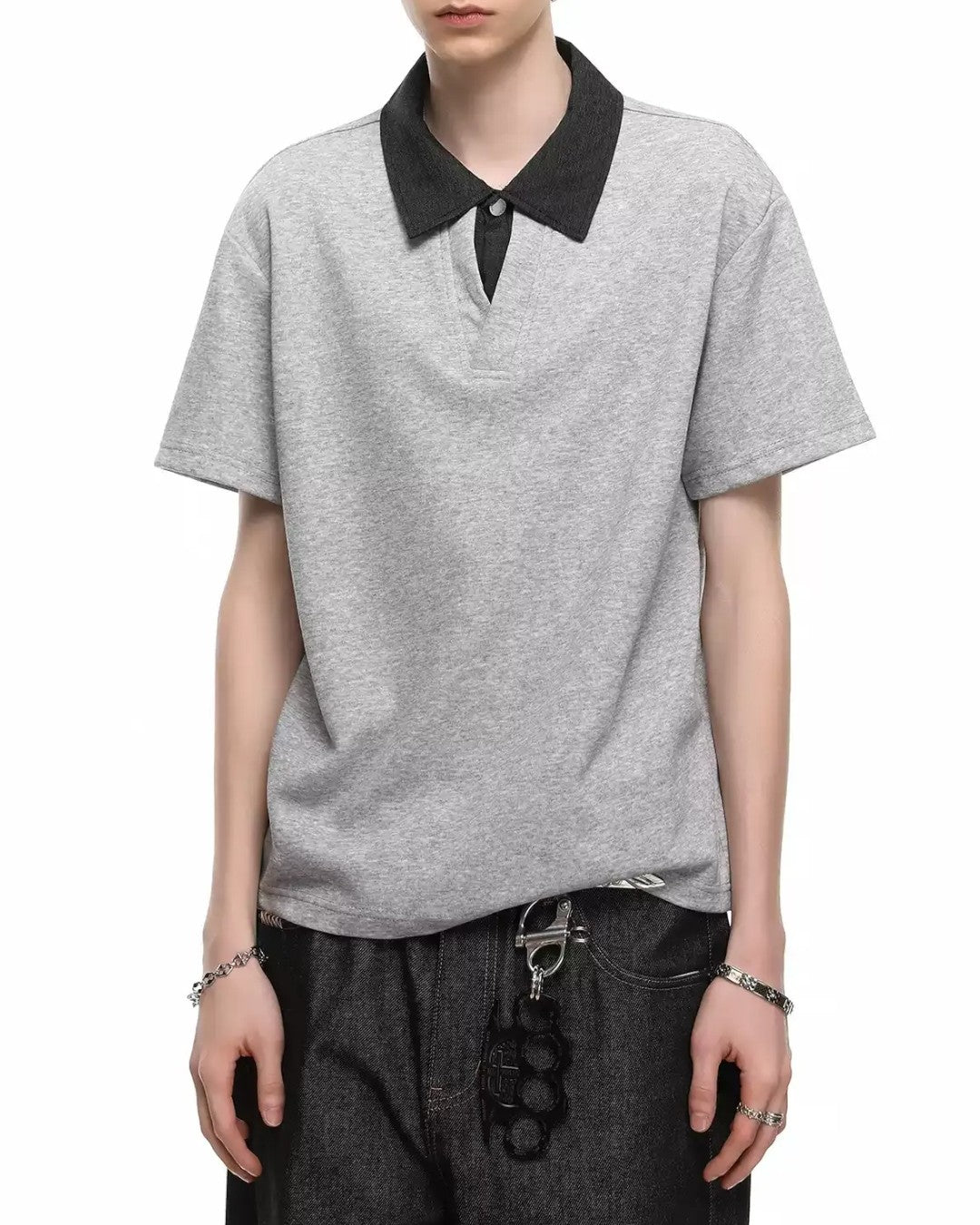 FAKE-LAYER POLO COLLAR T-SHIRT MT565