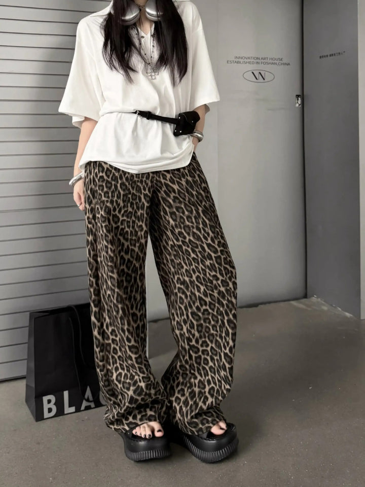 LEOPARD PRINT HIGH-WAIST WIDE-LEG TROUSERS ST5207